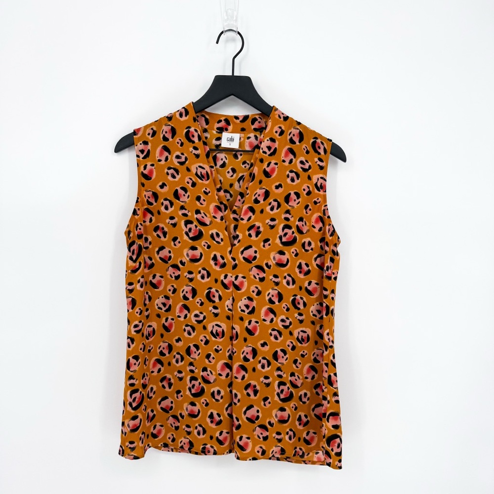 ☀️ 3/$25 Cabi 3792 Prowl Blouse Sleeveless Sunset Leopard Print Small